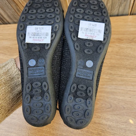 Aeizona Jean Con. Elegant Black Girls Flats Size 2M - Picture 15 of 15